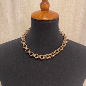 Elegant 17-Inch Gold Tone Triple Link Cable Chain Necklace With Lobster Clasp